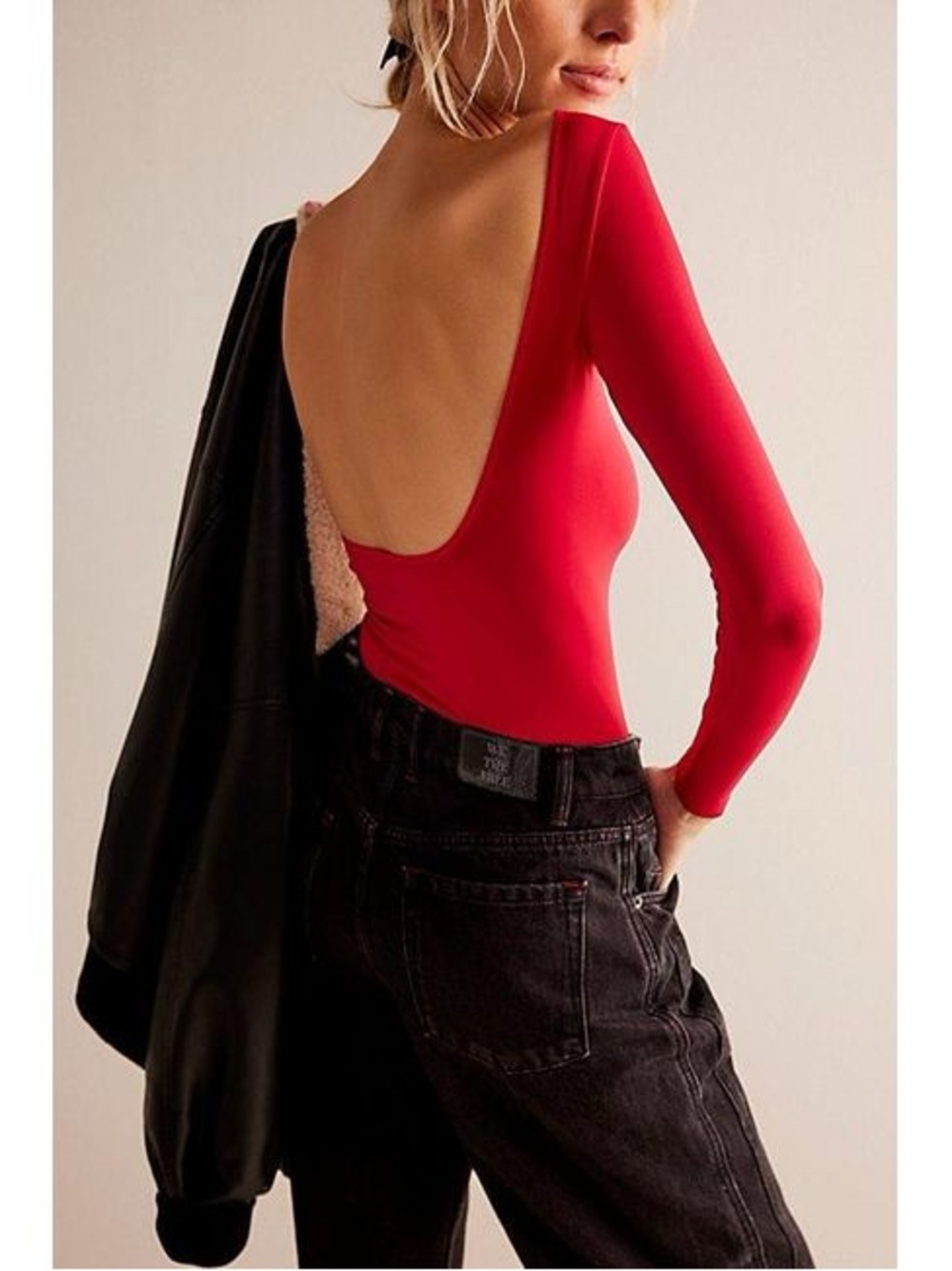 Free People Low-Back Seamless Long Sleeve